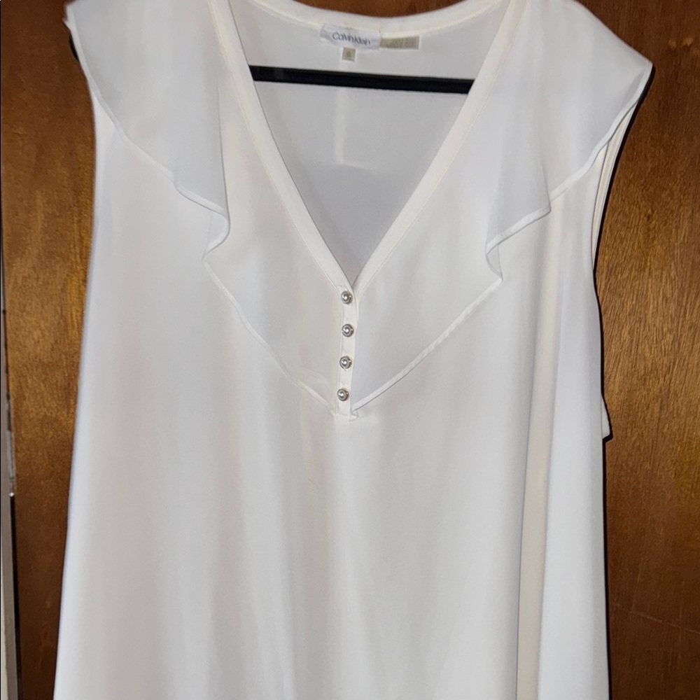 White Sleeveless Top by